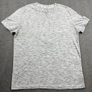 Guess Women's V-Neck Space Dye Pocket T-Shirt Gray‎ Size M Medium X32P13K28D0